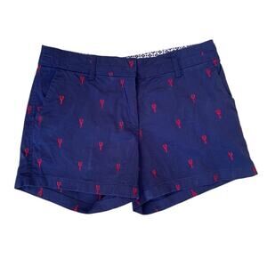 British Khaki Navy w/ Red Embroidered Lobster Shorts - Size 6